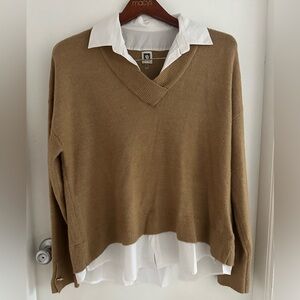 🌻 Anne Klein Tan Layered Sweater 🌻
